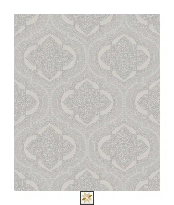 Grey Pattern PVC(Vinyl) Wallpaper (533.4 inches width) : WP-35137-C-0