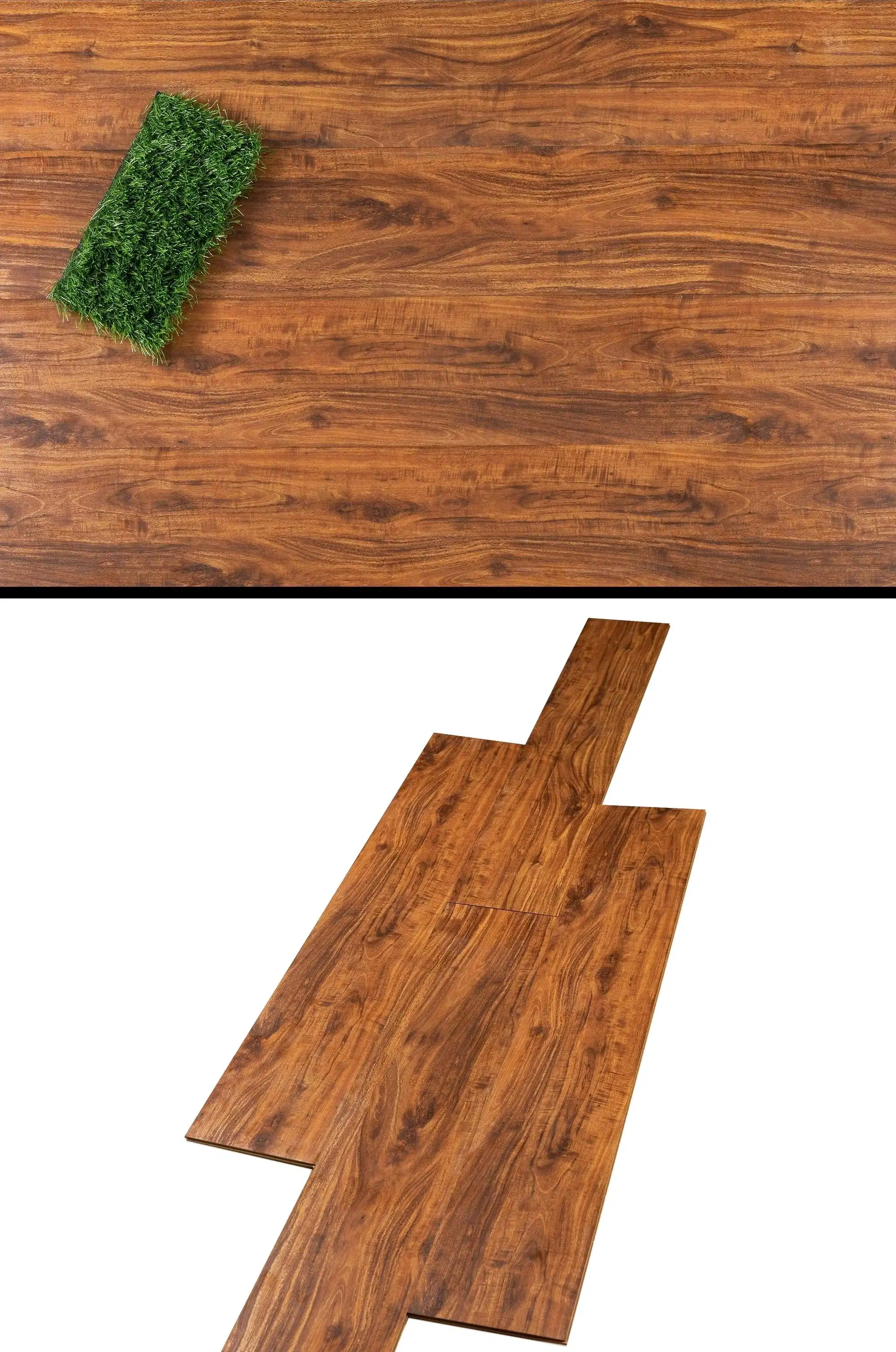 Brown Crystal Finish HDF Wooden Flooring | Best for Balcony, Bedroom, Kitchen, Living Room, Office | WF-25024-0