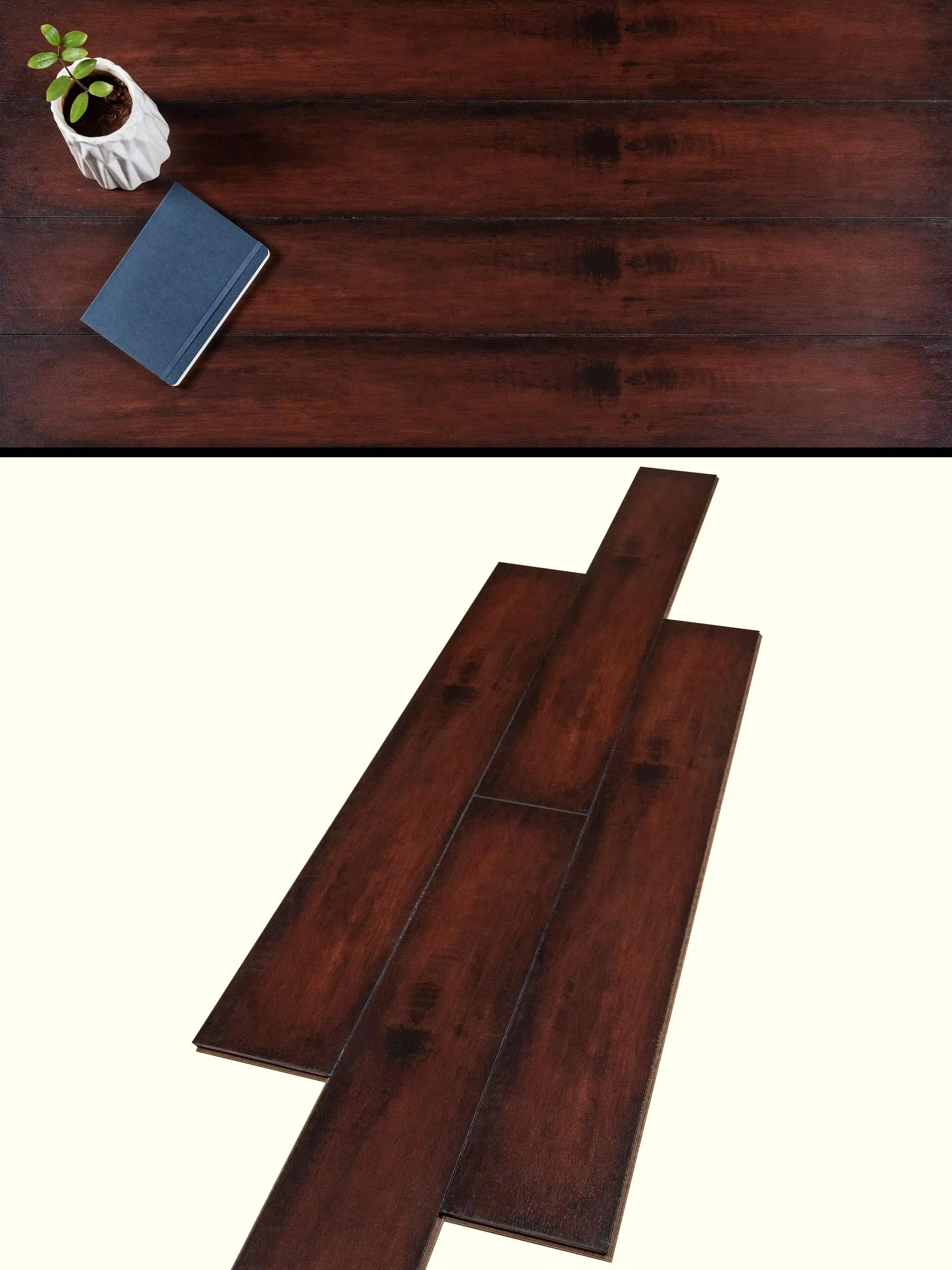 Wenge Crystal Finish HDF Wooden Flooring | Best for Balcony, Bedroom, Kitchen, Living Room, Office | WF-25058-0