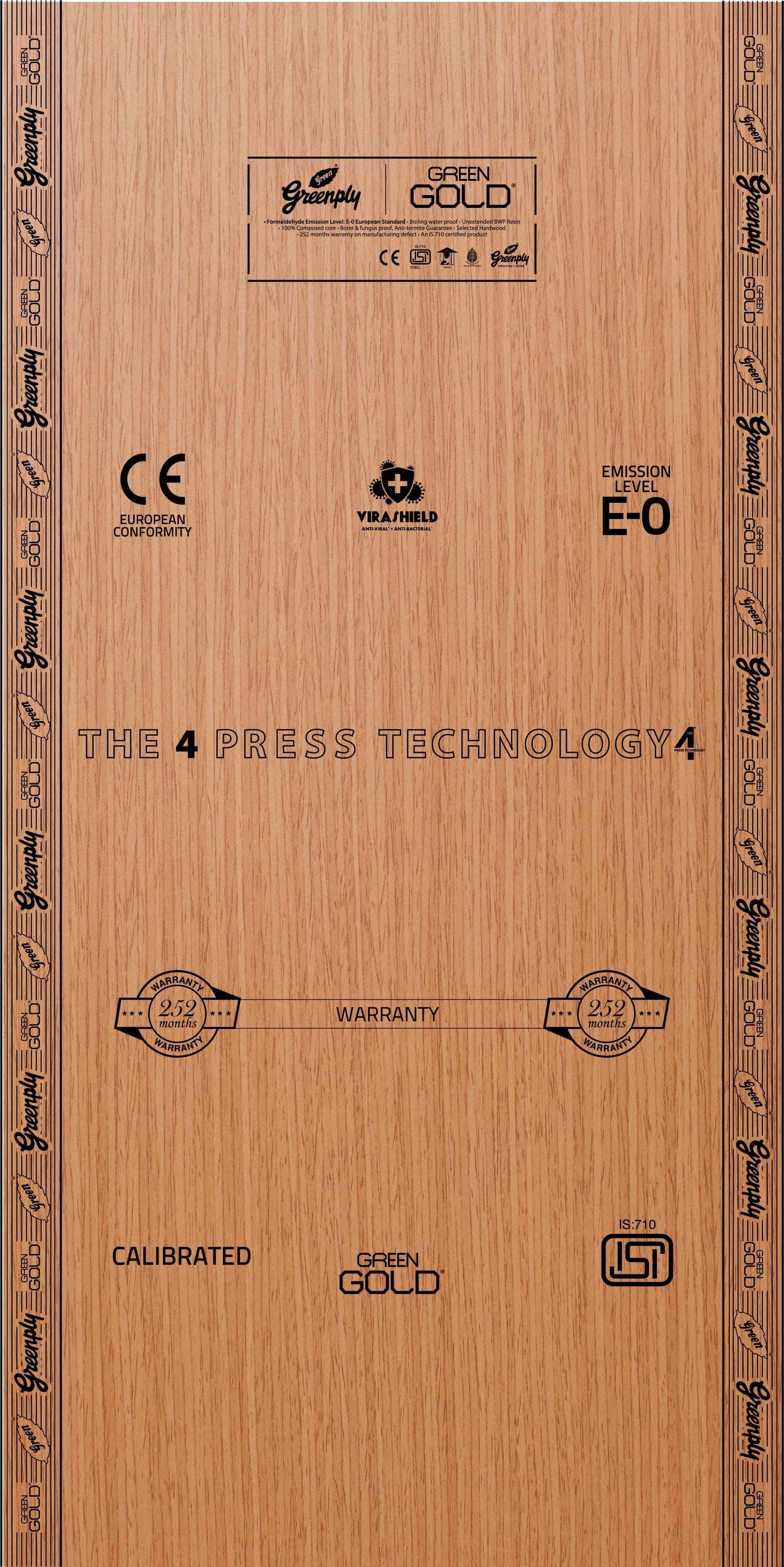 Pine Green Gold Brown Plywood (8x4 feet,25 mm) : PB-35898-E-0