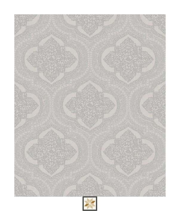 Grey Pattern PVC(Vinyl) Wallpaper (533.4 inches width) : WP-35137-C-0