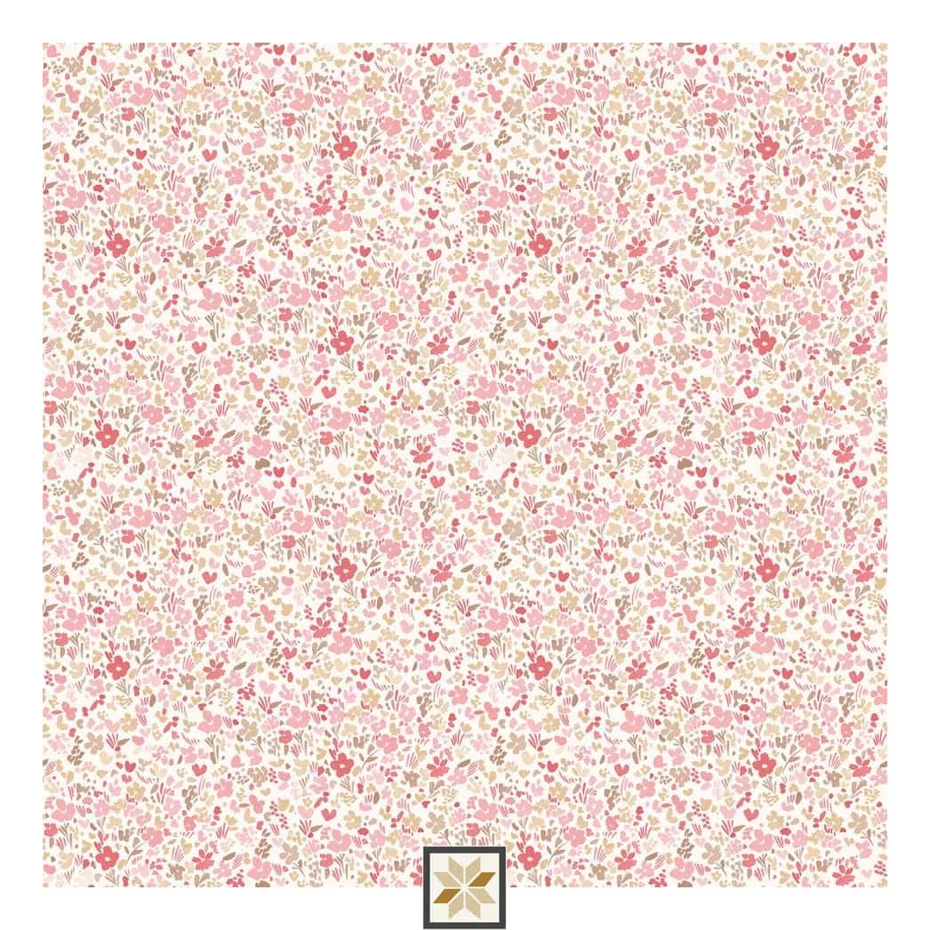 Pink Flower Non Woven Wallpaper (530 inches width) : WP-35154-C-0