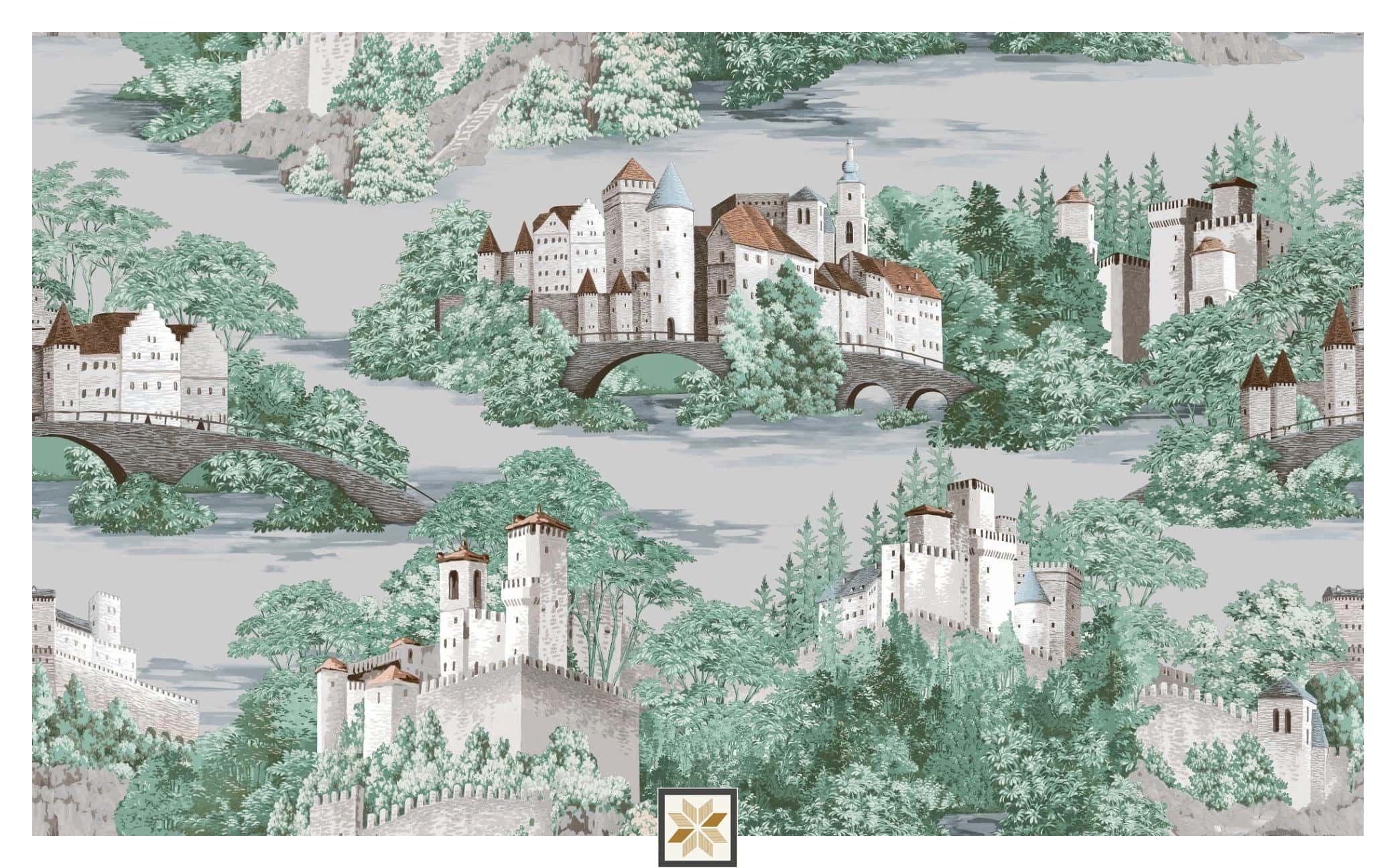 Multi Colour Pattern PVC(Vinyl) Wallpaper (1066.8 inches width) : WP-35160-D-0